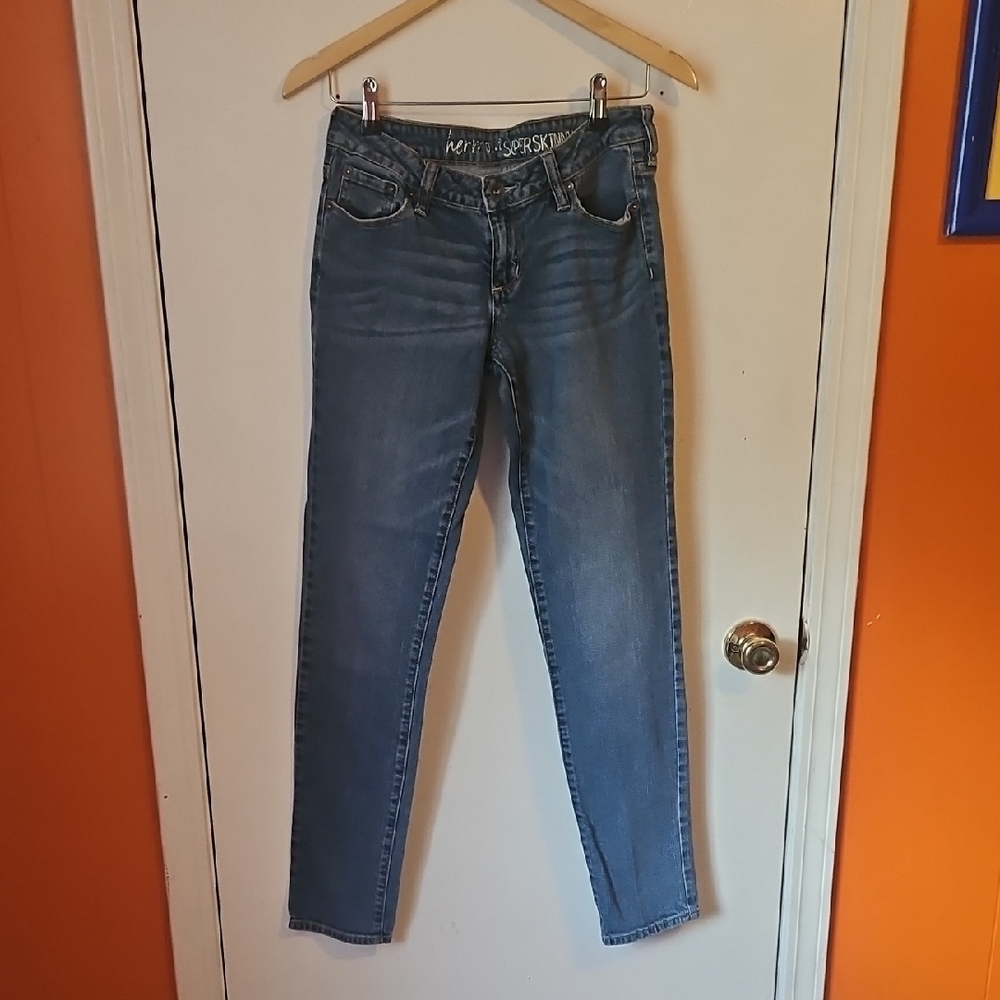 Blue Skinny Jeans with Classic Fading